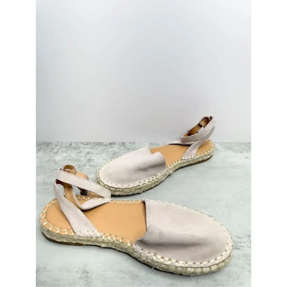 Splendid Espadrille Size 6 Pink‎ Leather Suede Ankle Strap Padded Round Toe Shoe